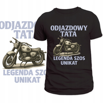 T-Shirt Męski Koszulka Nadruk Odjazdowy Tata Moto Prezent na Dzień Ojca