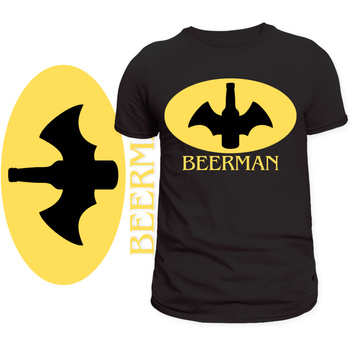 T-Shirt Męski Koszulka Super Zabawny Nadruk BEERMAN Śmieszny Prezent