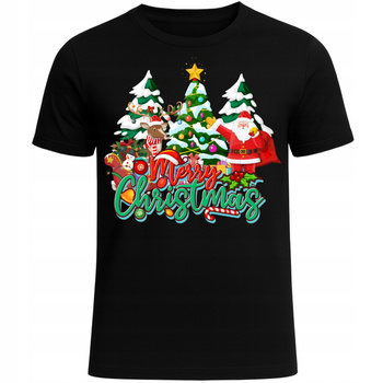Koszulka Świąteczna Merry Christmas Choinka Mikołaj Renifer HIT Prezent