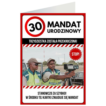 Kartka okolicznościowa - Mandat, 30 urodziny