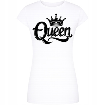 Koszulka z Nadrukiem dla Par Matching Queen Korona Królowa HIT Prezent