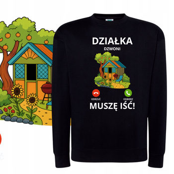 Bluza Unisex Dresowa Miękka Nadruk Działka Dzwoni Lato Ogród Prezent