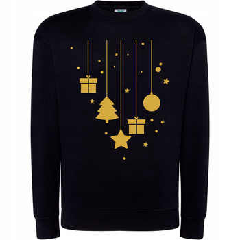 Bluza Świąteczna Złote Ozdoby Choinkowe Gwiazdki Super Prezent Gwiazdka