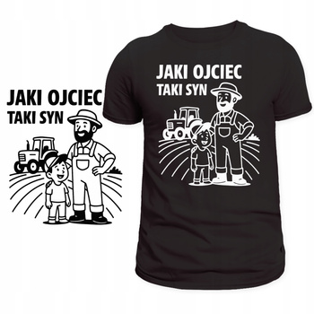T-Shirt na Żniwa Męska Koszulka Super Nadruk Ojciec Rolnik Lato Prezent