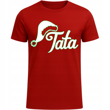 Koszulka Świąteczna z Super Nadrukiem HIT Prezent na Święta dla Taty CZERWONY