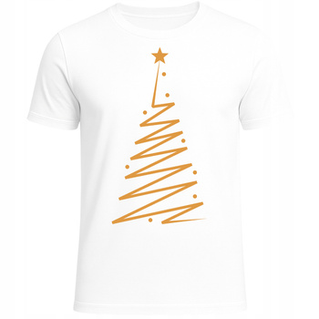 Koszulka Świąteczna Minimalistyczna Choinka Złota Elegancka HIT Prezent