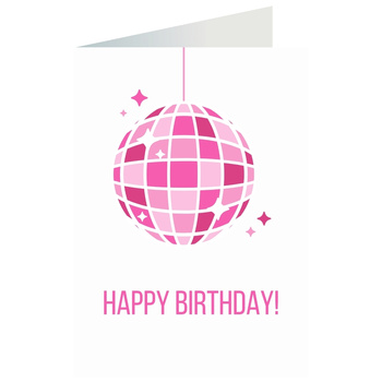 Kartka okolicznościowa - Kula disco, różowa