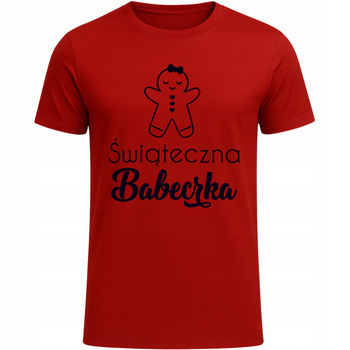 Koszulka Świąteczna Świąteczna Babeczka HIT Super Prezent na Święta CZERWONY