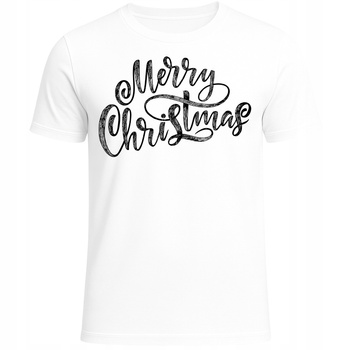 Koszulka Świąteczna z Nadrukiem Wesołe Święta Prezent na Gwiazdkę Modna