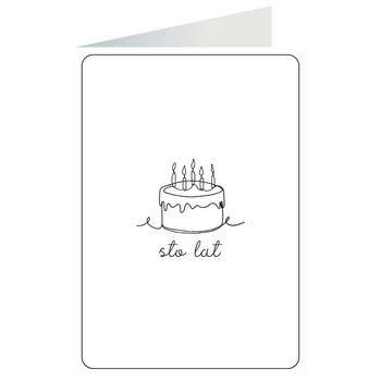 Kartka okolicznościowa - Sto lat, tort
