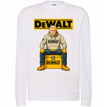 Bluza Męska z Nadrukiem DEWALT Budowa HIT Super na Prezent do Pracy