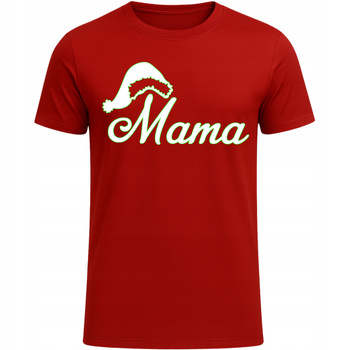 Koszulka Świąteczna z Super Nadrukiem HIT Prezent na Święta dla Mamy CZERWONY