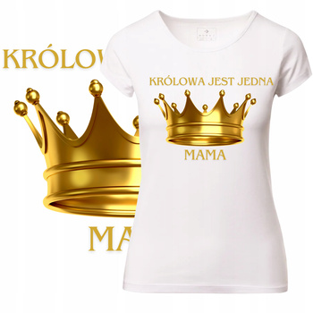T-Shirt Damski Koszulka Nadruk Królowa Mama Korona Prezent Dzień Matki