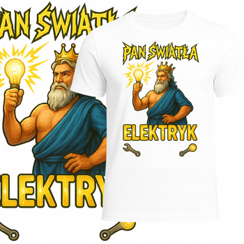 T-Shirt Męski Nadruk dla Elektryka Pan Światła Elektryk Prezent