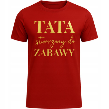 Koszulka Świąteczna z Nadrukiem HIT Super Prezent na Święta dla Taty CZERWONY