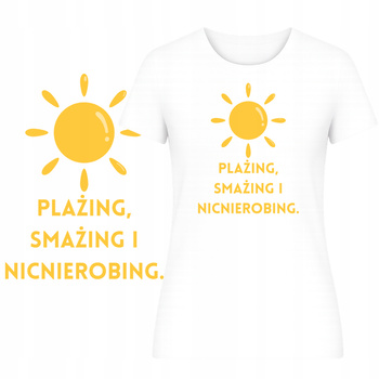 T-Shirt na Lato Damski Koszulka Super Zabawny Nadruk Plaża na Wakacje