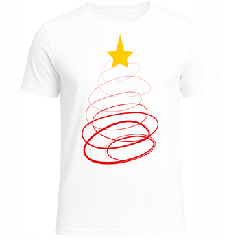Koszulka Świąteczna Minimalistyczna z Choinką Gwiazdka Stylowa Prezent