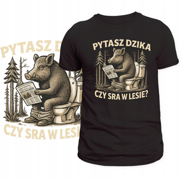 T-Shirt Męski Koszulka Super Śmieszny Nadruk Pytasz Dzika Mega Prezent