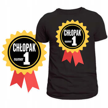 Koszulka Na Dzień Chłopaka Idealna na Prezent z Super Nadrukiem Odznaka