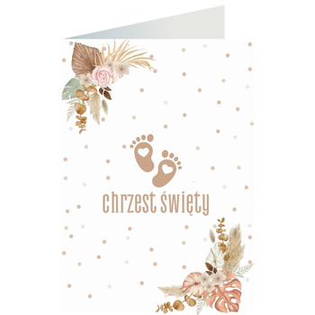 Kartka okolicznościowa - Chrzest święty, stópki
