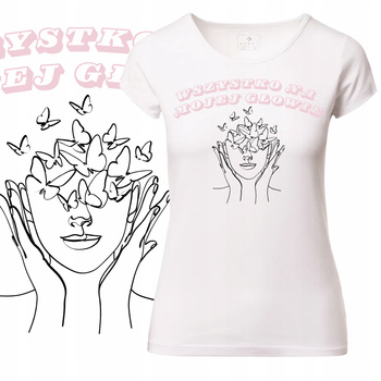 T-Shirt Damski Koszulka Nadruk WSZYSTKO NA MOJEJ GŁOWIE Prezent Mama