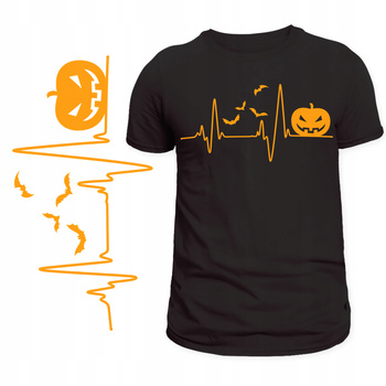 Koszulka na Halloween Straszny Motyw Świetny Nadruk Super na Imprezę