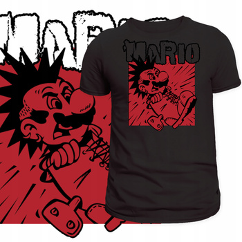 T-Shirt Męski Koszulka Nadruk Super Mario Bros Punk Nintendo Prezent