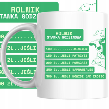 Kubek Nadruk Rolnik Żniwa Wieś Pole Humor Praca Upominek Prezent