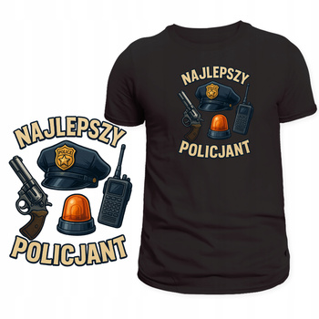 Koszulka Dla Policjanta Super Nadruk Najlepszy Policjant HIT na Prezent