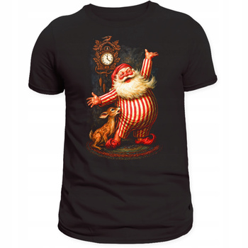 Koszulka Świąteczna Mikołaj w Piżamie Uroczy Nadruk 3D Prezent Bawełna