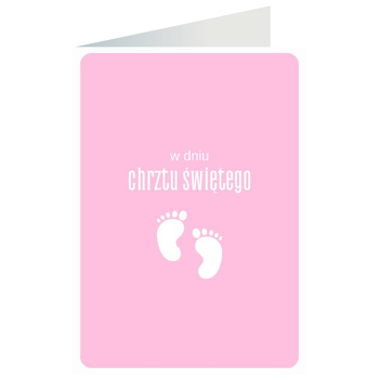 Kartka okolicznościowa - Chrzest święty, różowa