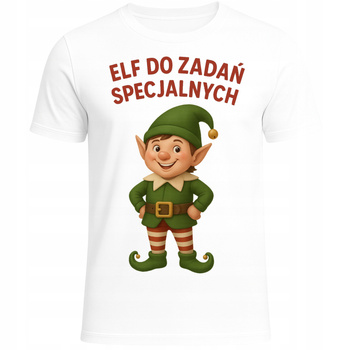 Koszulka Świąteczna Elf do Zadań Specjalnych Super Śmieszny Prezent HIT