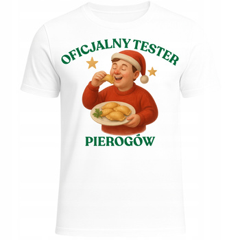 Koszulka Świąteczna Oficjalny Tester Pierogów Zabawny Super Prezent HIT