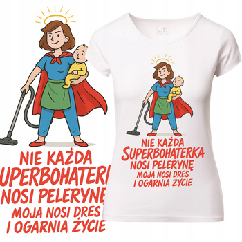 T-Shirt Damski Koszulka Nadruk Śmieszny Wzór Na Dzień Matki Prezent