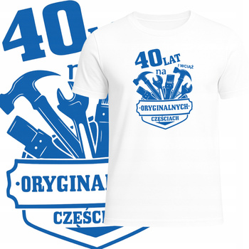 T-Shirt Męski Koszulka Nadruk 40 LAT Zabawny Prezent na Urodziny
