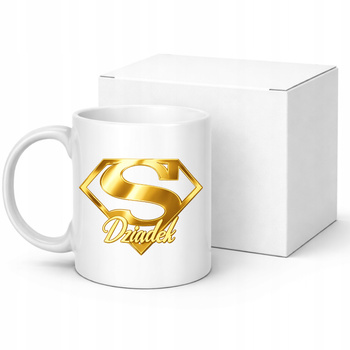 Kubek na Dzień Dziadka Super Dziadek Zabawny Nadruk na Prezent 330ml