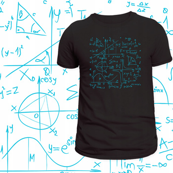 T-Shirt Męski Śmieszny Nadruk Matematyka Matematyk Wzory Liczby Prezent