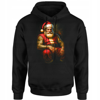 Bluza Świąteczna Męska Mikołaj Tatuaże Super Nadruk 3D Prezent Bawełna