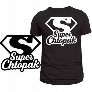 Koszulka Na Dzień Chłopaka z Nadrukiem Super Chłopak Świetna na Prezent