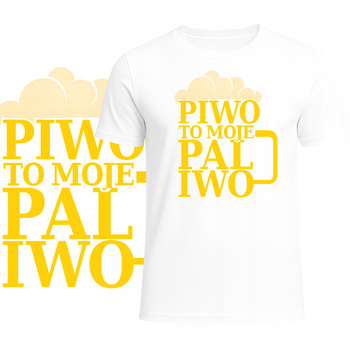 T-Shirt Męski Koszulka Super Zabawny Nadruk Piwo To Moje Paliwo Prezent