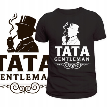 T-Shirt Męski Koszulka Świetny Nadruk Tata Gentleman Prezent Dzień Ojca