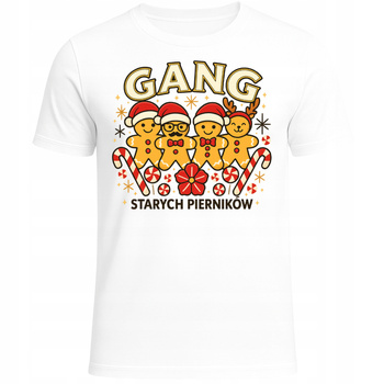 Koszulka Świąteczna z Nadrukiem Gang Starych Pierników Śmieszna Prezent