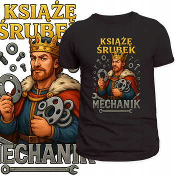 T-Shirt Męski Zabawny Nadruk dla Mechanika Mechanik Książę Śrubek