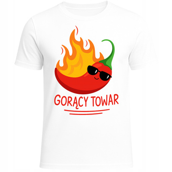 Koszulka ze Śmiesznym Nadrukiem Gorący Towar Zabawny Super Prezent HIT