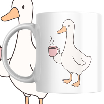 Kubek Śmieszny Nadruk Kaczka Kawa Do Pracy Do Biura Upominek Na Prezent