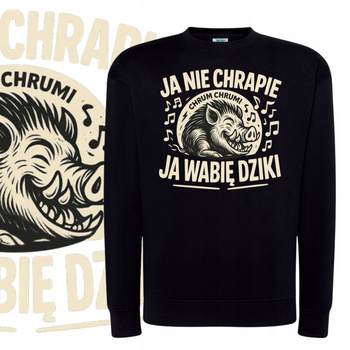 Bluza Unisex Dresowa Miękka Nadruk Chrapanie Dzik Śmieszny Prezent