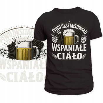T-Shirt Męski Koszulka Piwo Super Nadruk Piwosz Zabawne Piwko Prezent