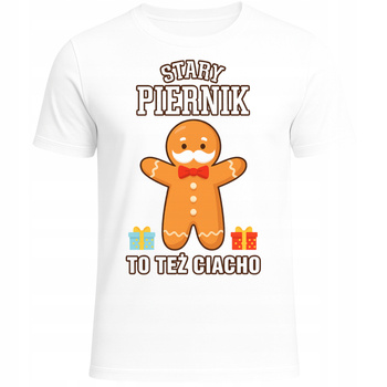 Koszulka Świąteczna z Nadrukiem Stary Piernik Śmieszna Ciacho Prezent