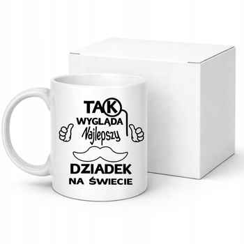 Kubek na Dzień Dziadka Najlepszy na Świecie Zabawny Nadruk na Prezent 330ml