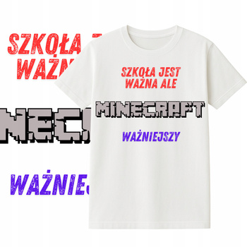 T-Shirt Dziecięcy Koszulka Minecraft Gra Hit dla Graczy Prezent